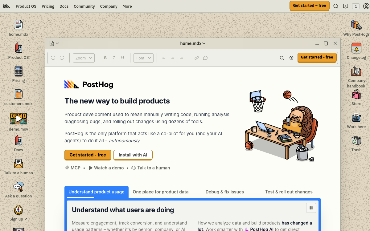 Screenshot of PostHog