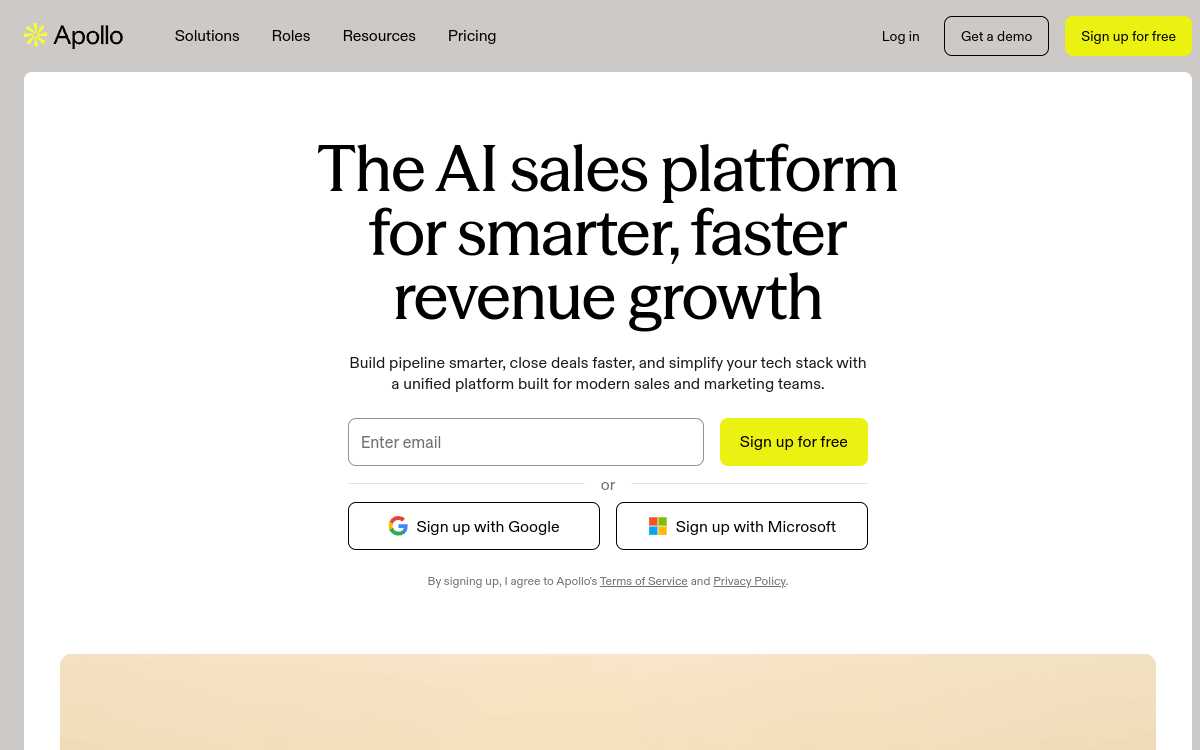 Screenshot of Apollo.io