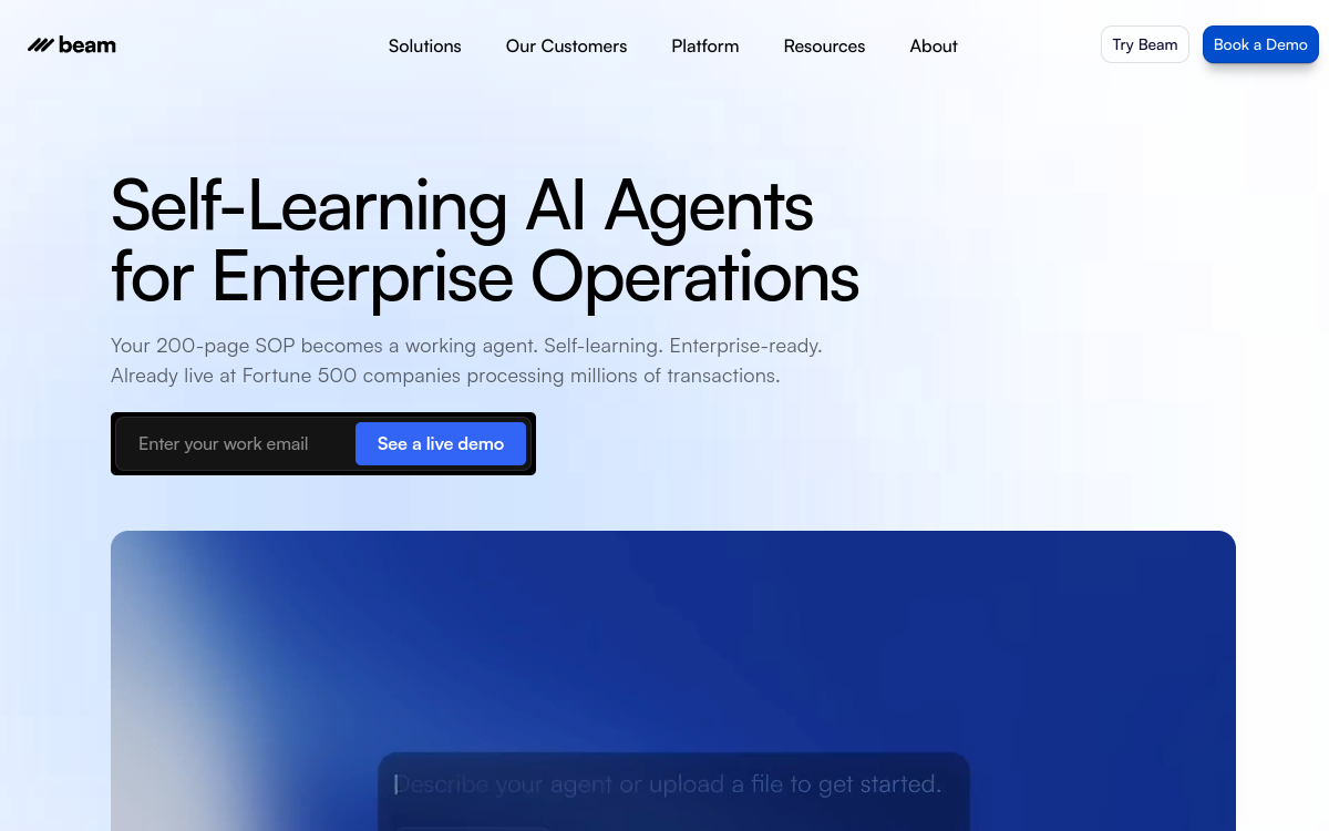 Screenshot of Beam AI