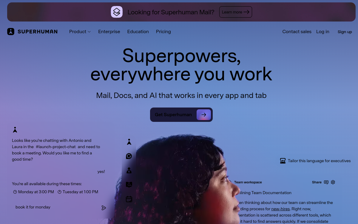 Screenshot of Superhuman