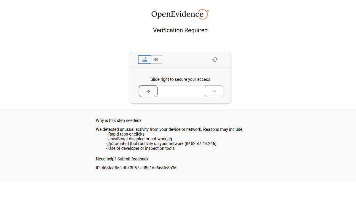 Capture d'écran de OpenEvidence